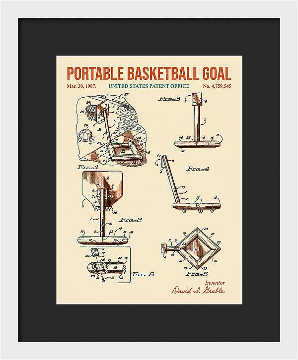 Portable Basketball Goal Retro Patent Us4759545