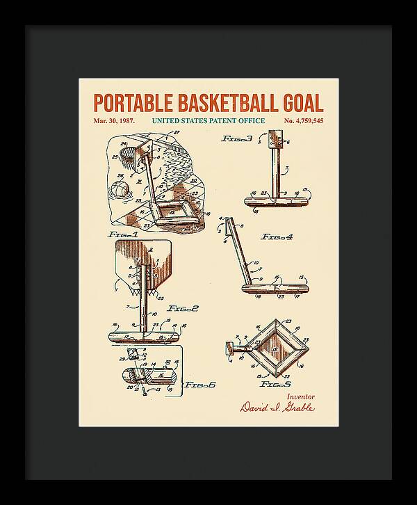 Portable Basketball Goal Retro Patent Us4759545