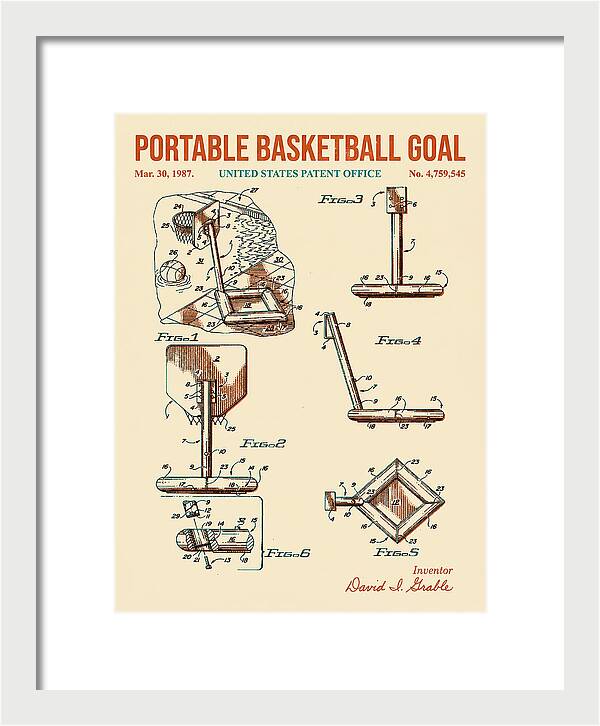 Portable Basketball Goal Retro Patent Us4759545