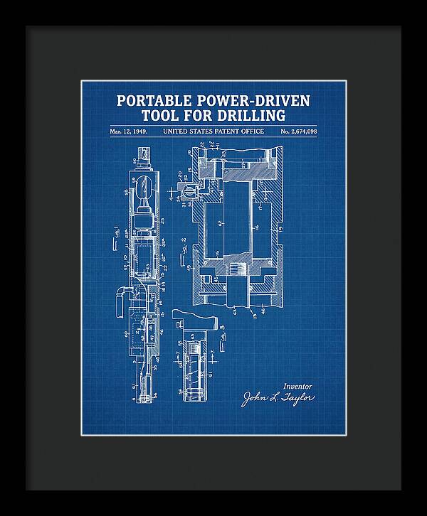 Portable Drilling Tool Blueprint Patent Us2674098a