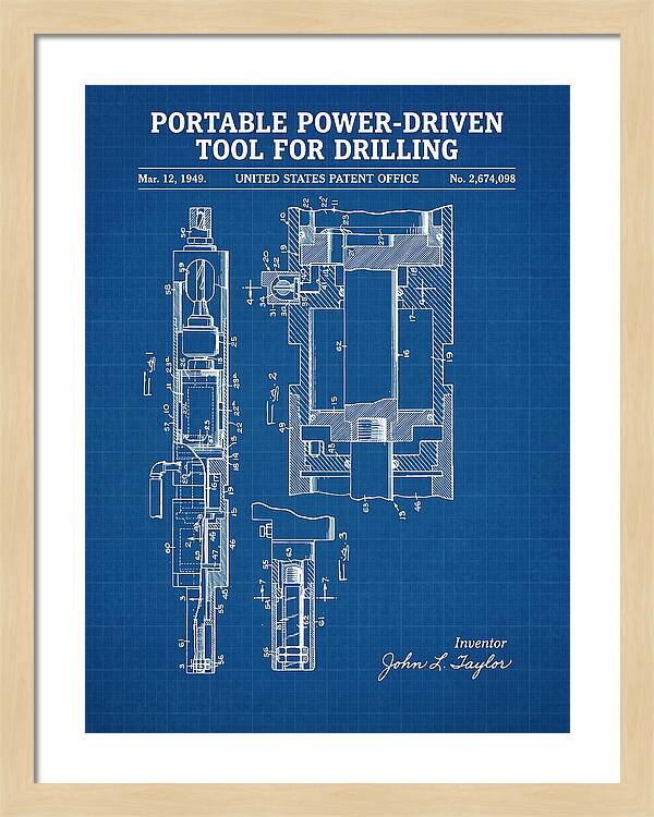Portable Drilling Tool Blueprint Patent Us2674098a