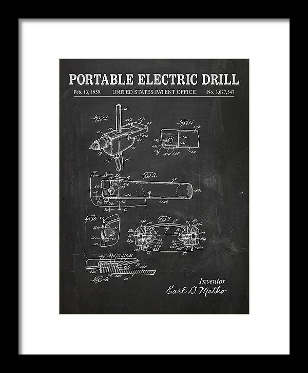Portable Electric Drill Chalkboard Patent Us3077547a