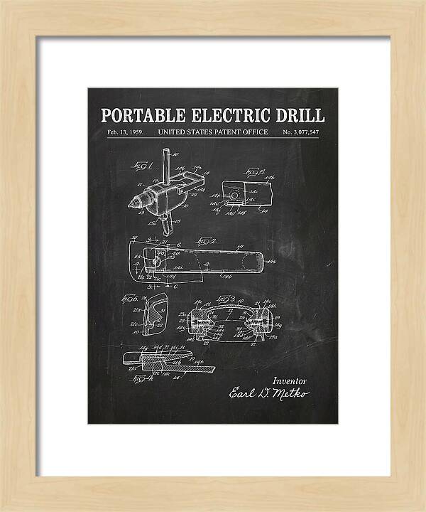Portable Electric Drill Chalkboard Patent Us3077547a