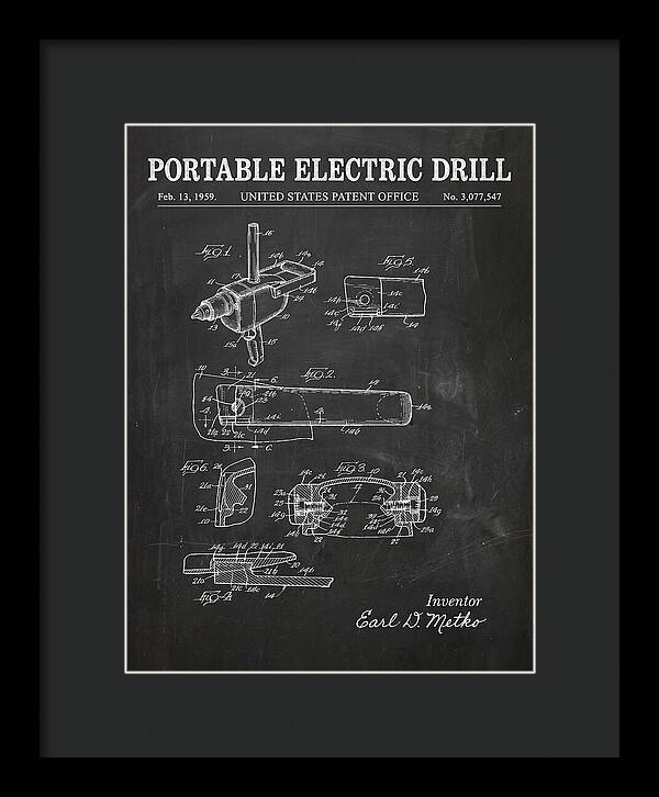 Portable Electric Drill Chalkboard Patent Us3077547a