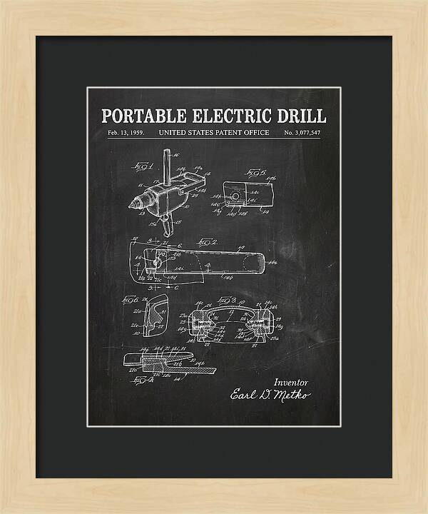 Portable Electric Drill Chalkboard Patent Us3077547a