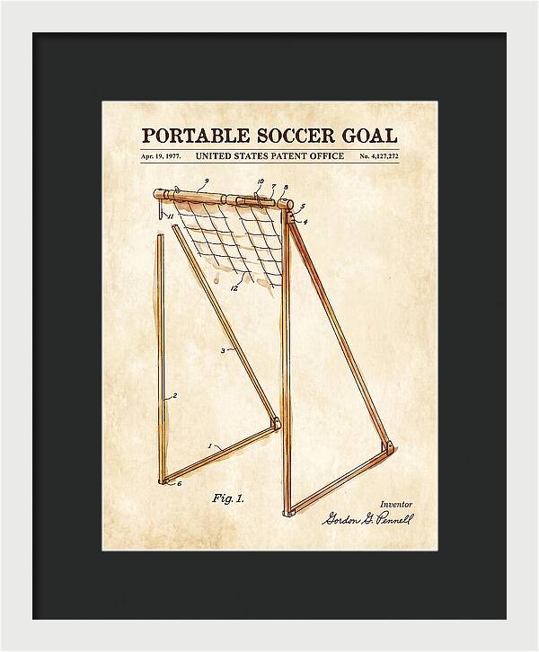 Portable Soccer Goal Watercolor Patent Us4127272