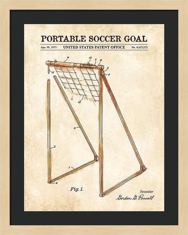 Portable Soccer Goal Watercolor Patent Us4127272