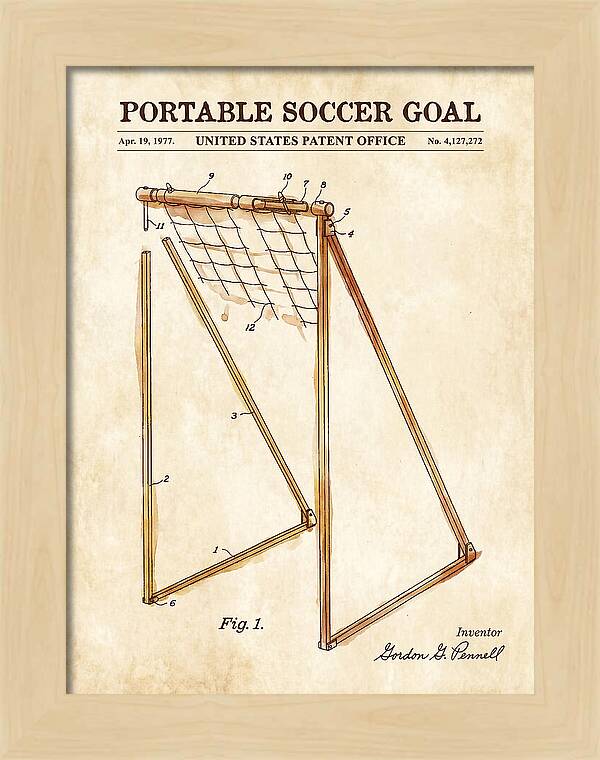Portable Soccer Goal Watercolor Patent Us4127272