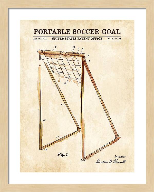 Portable Soccer Goal Watercolor Patent Us4127272
