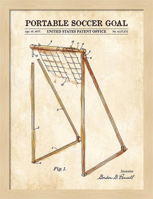 Portable Soccer Goal Watercolor Patent Us4127272