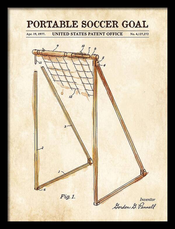 Portable Soccer Goal Watercolor Patent Us4127272