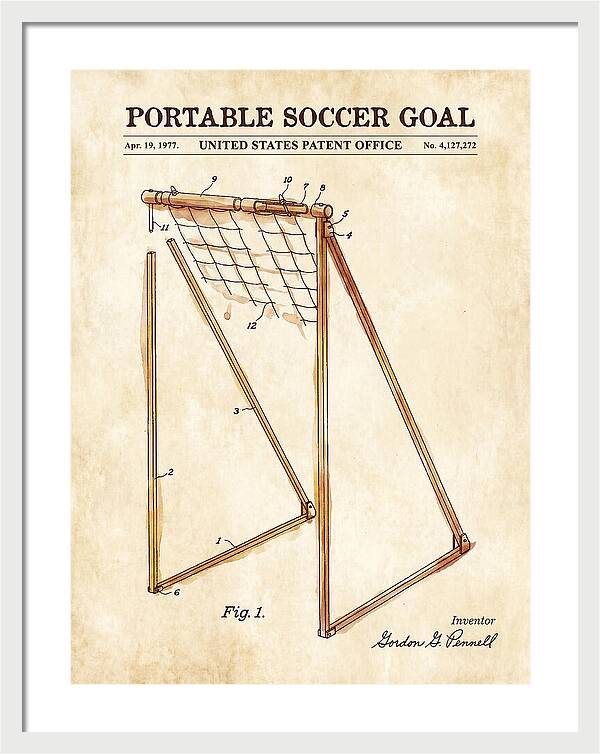 Portable Soccer Goal Watercolor Patent Us4127272