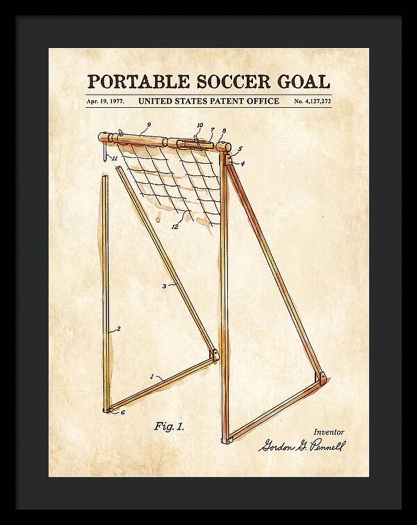 Portable Soccer Goal Watercolor Patent Us4127272