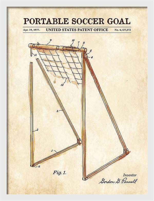 Portable Soccer Goal Watercolor Patent Us4127272