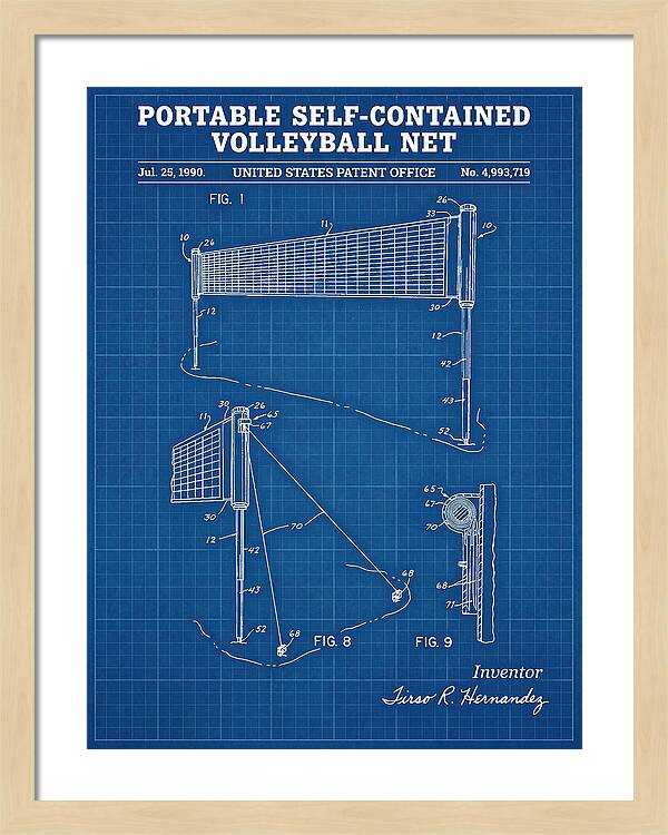 Portable Volleyball Net Blueprint Patent Us4993719