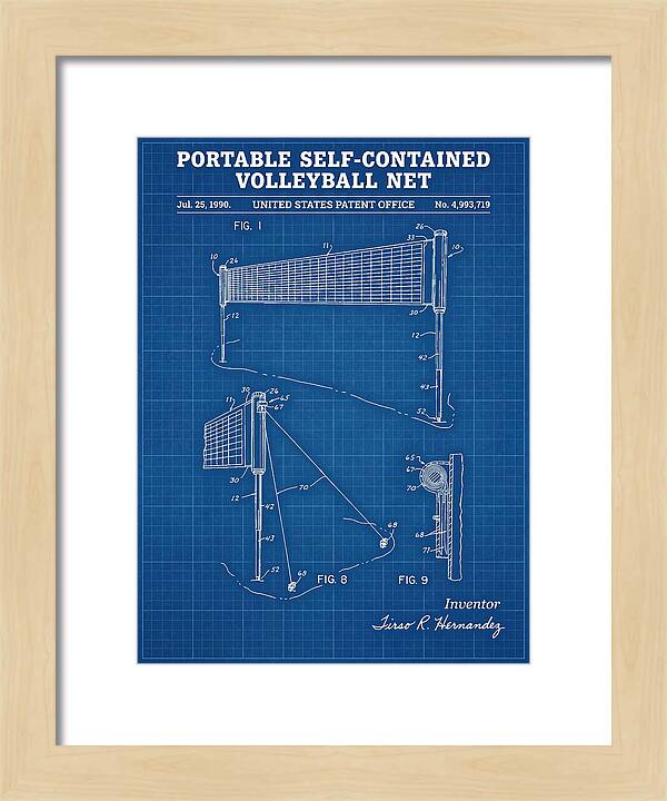 Portable Volleyball Net Blueprint Patent Us4993719