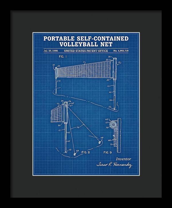 Portable Volleyball Net Blueprint Patent Us4993719