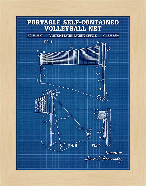 Portable Volleyball Net Blueprint Patent Us4993719