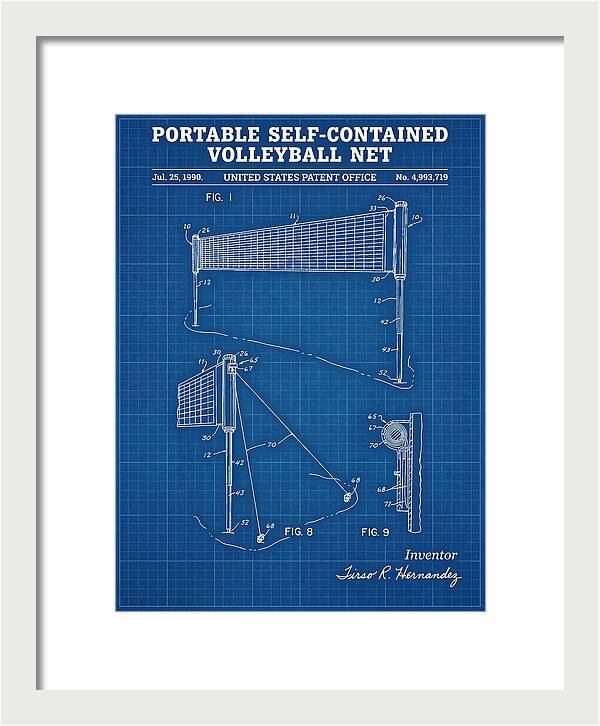 Portable Volleyball Net Blueprint Patent Us4993719