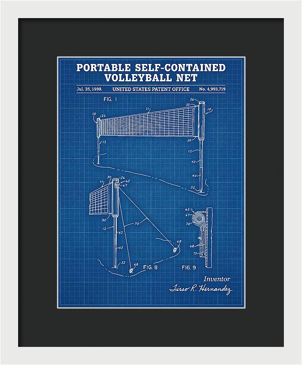 Portable Volleyball Net Blueprint Patent Us4993719