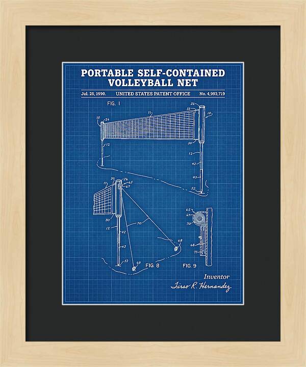 Portable Volleyball Net Blueprint Patent Us4993719