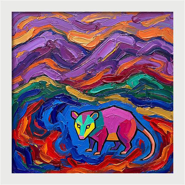 Possum In Vibrant Landscape