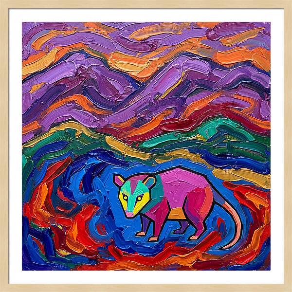 Possum In Vibrant Landscape