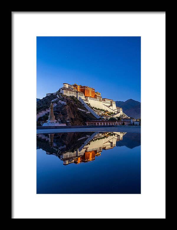 Potala Palace Reflected In Blue Hour