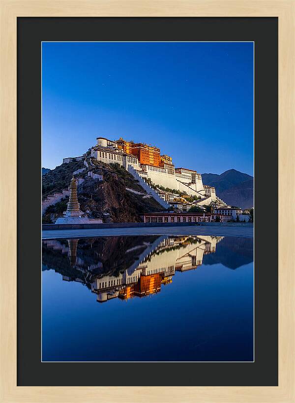 Potala Palace Reflected In Blue Hour