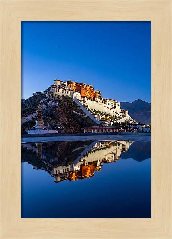 Potala Palace Reflected In Blue Hour