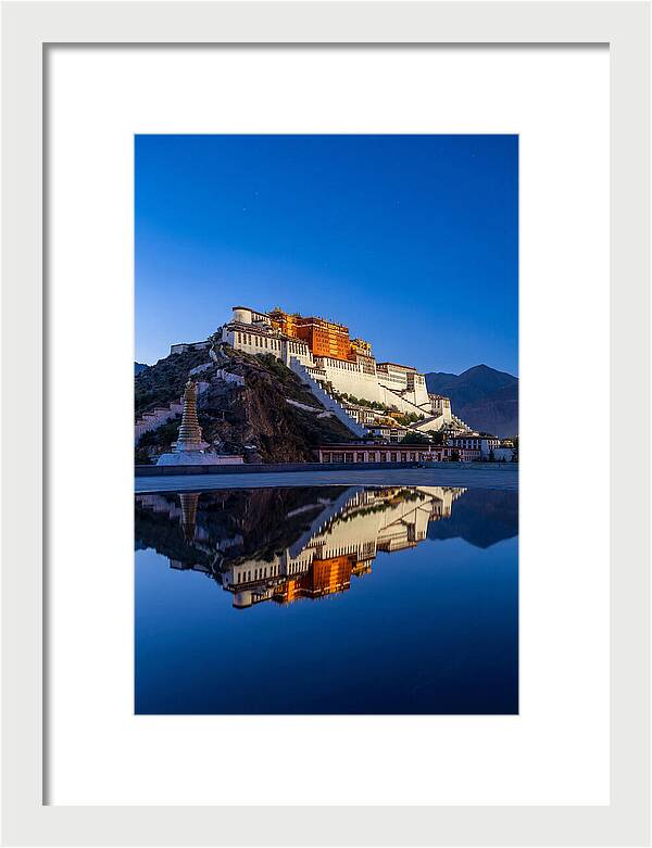Potala Palace Reflected In Blue Hour
