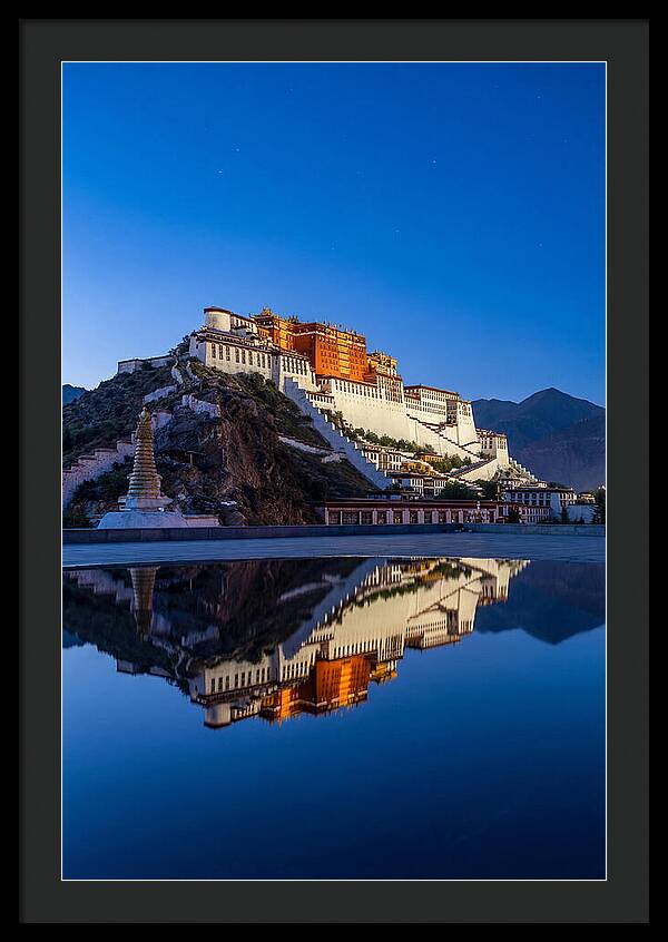 Potala Palace Reflected In Blue Hour