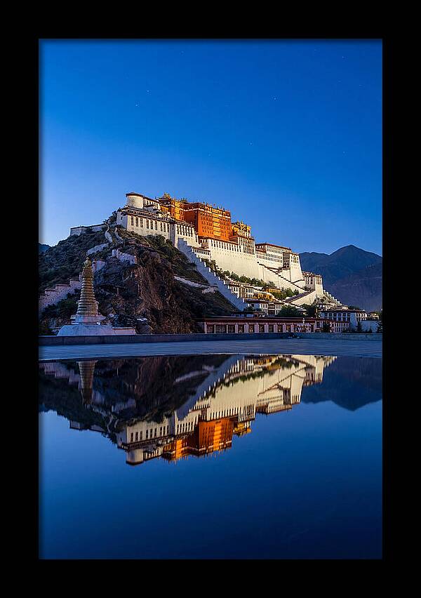 Potala Palace Reflected In Blue Hour