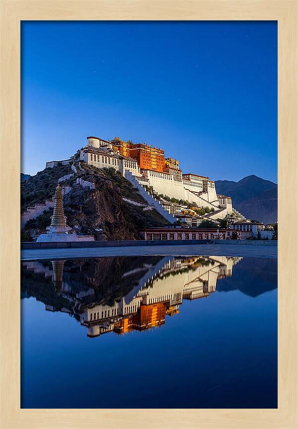 Potala Palace Reflected In Blue Hour