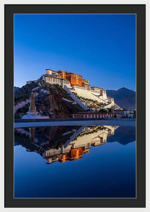 Potala Palace Reflected In Blue Hour