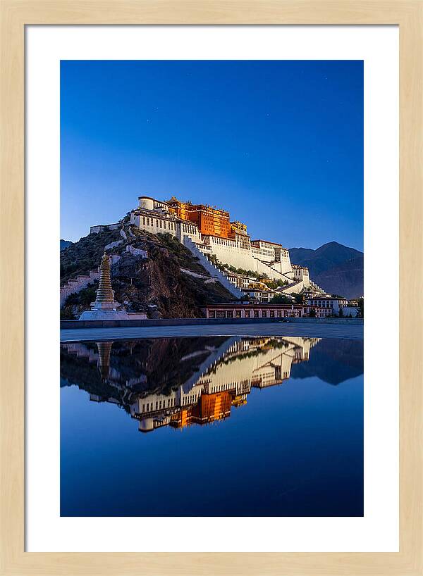 Potala Palace Reflected In Blue Hour