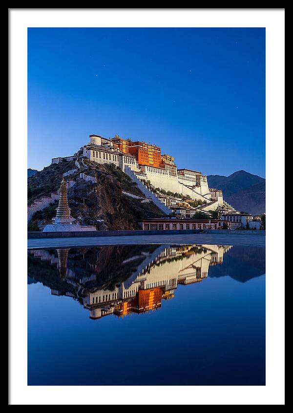 Potala Palace Reflected In Blue Hour