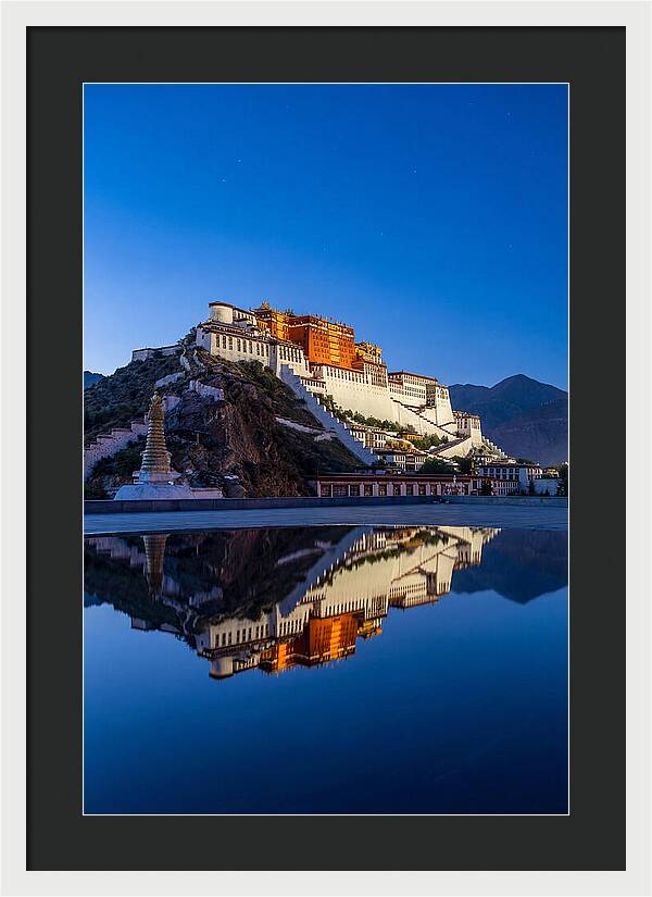 Potala Palace Reflected In Blue Hour
