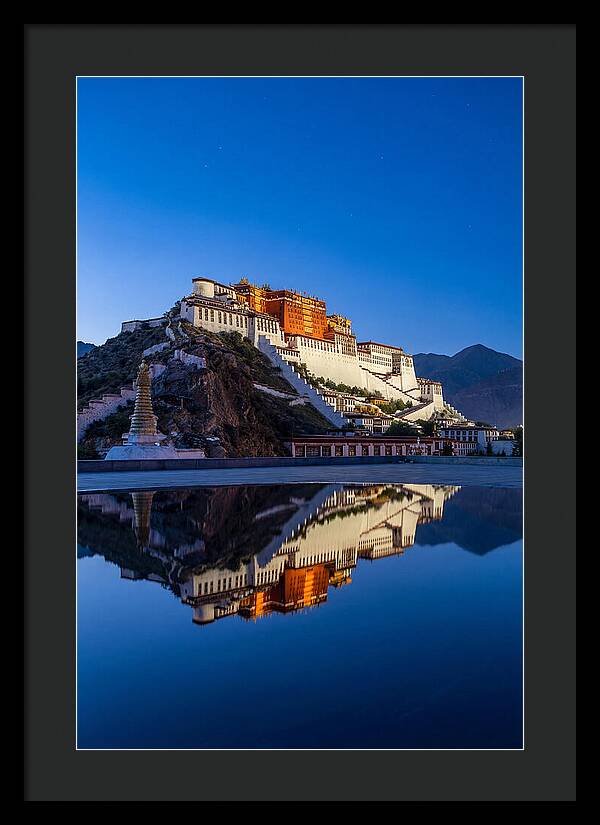 Potala Palace Reflected In Blue Hour