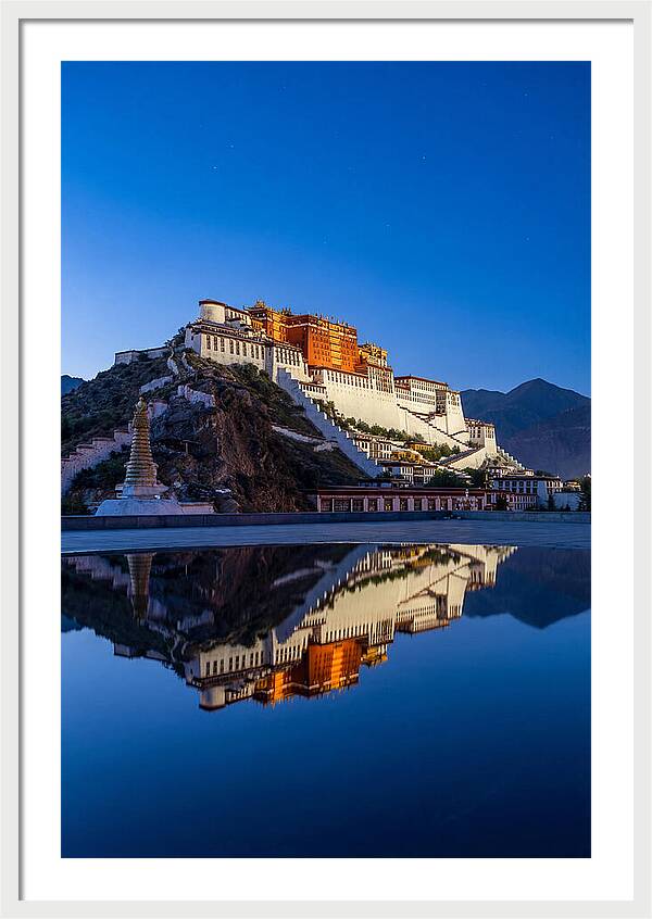 Potala Palace Reflected In Blue Hour