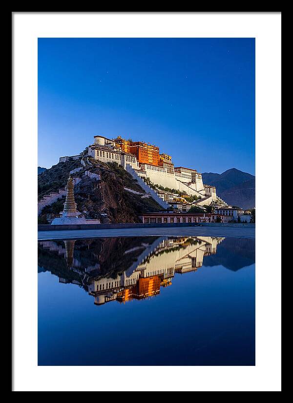 Potala Palace Reflected In Blue Hour