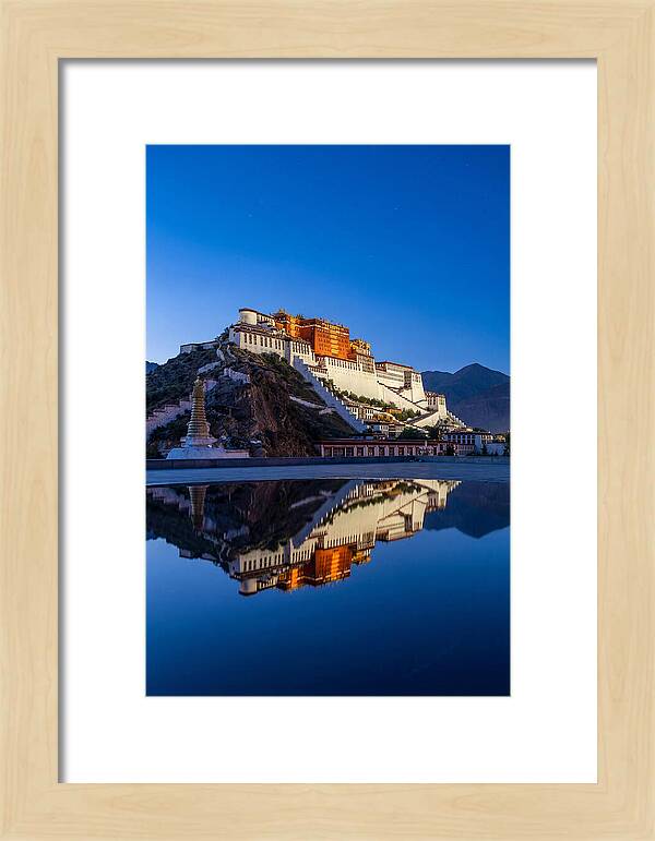 Potala Palace Reflected In Blue Hour
