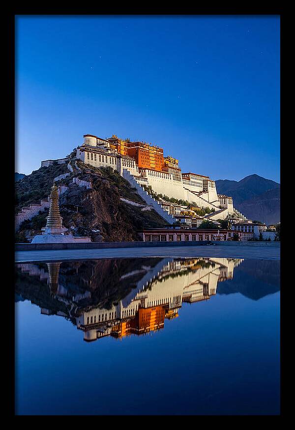 Potala Palace Reflected In Blue Hour