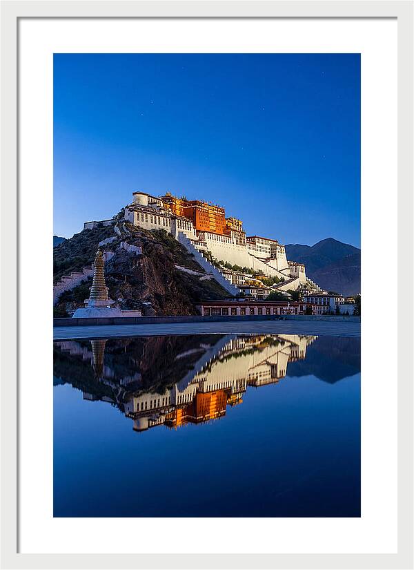 Potala Palace Reflected In Blue Hour