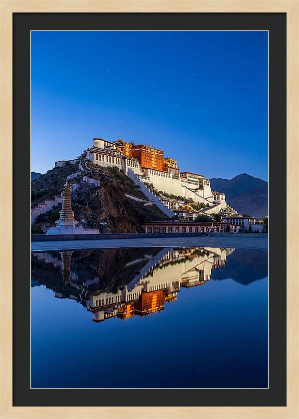 Potala Palace Reflected In Blue Hour