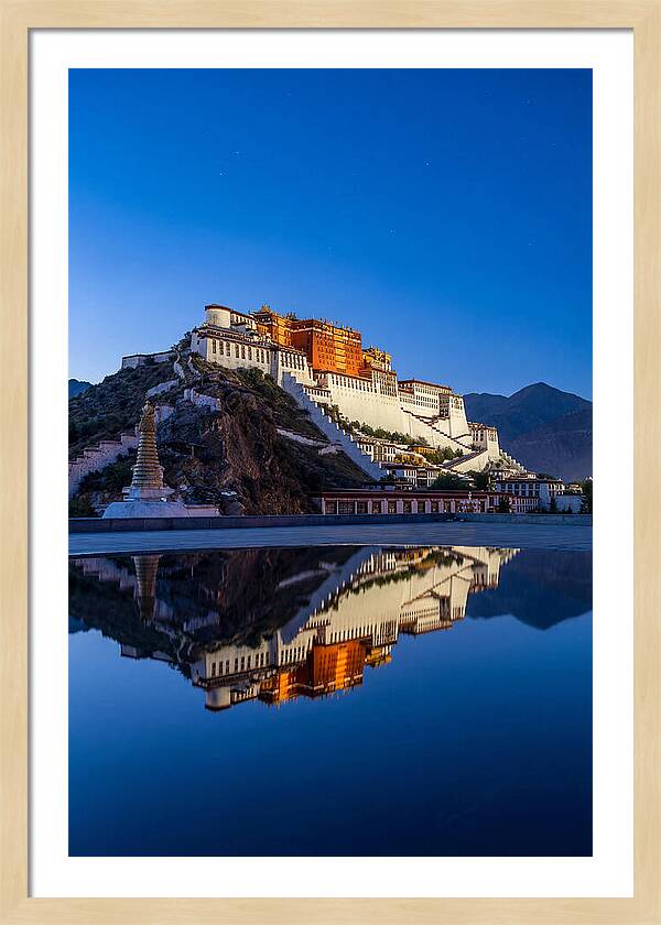 Potala Palace Reflected In Blue Hour