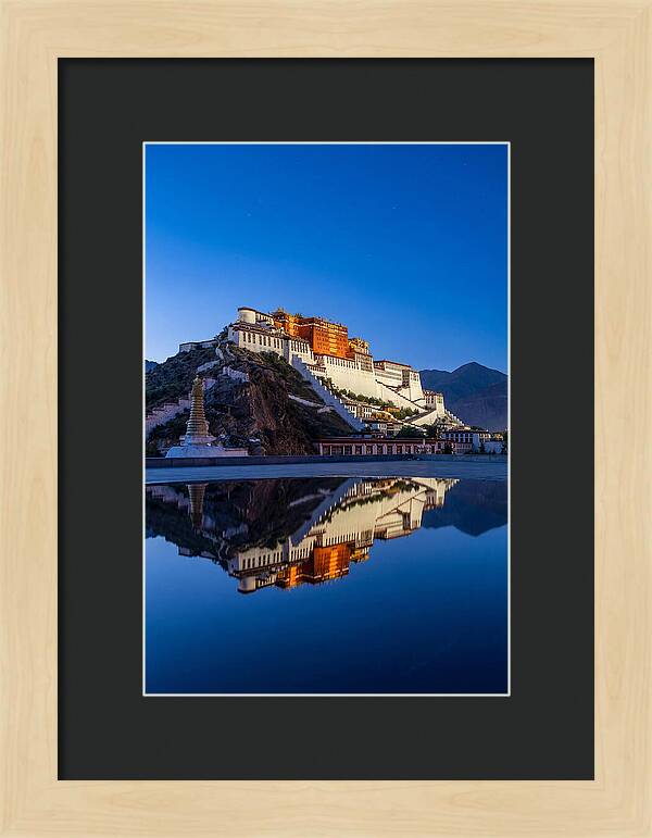 Potala Palace Reflected In Blue Hour