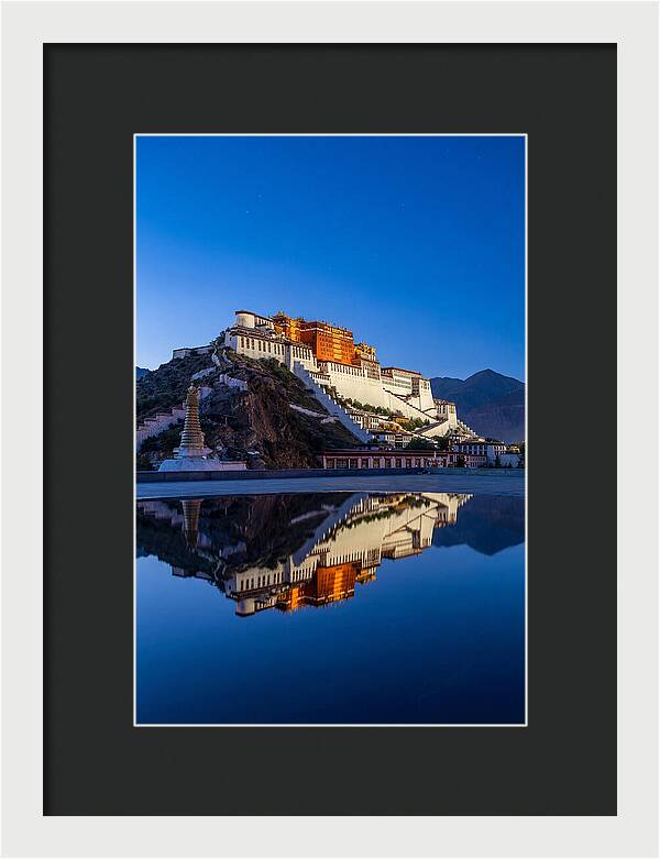 Potala Palace Reflected In Blue Hour