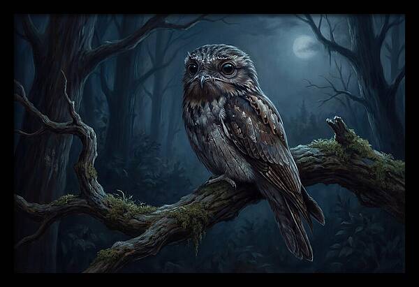 Potoo Perched In Moonlight