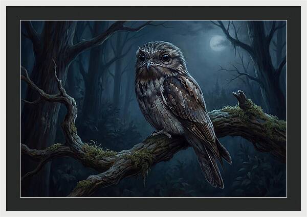 Potoo Perched In Moonlight